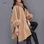 Furina™ Cape Coat | Wool Blend, Faux-Fur Collar, Elegant & Warm