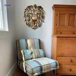 GoldenLion™ Lion Head Wall Sculpture | Power, Luxe & Exclusivity