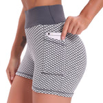 FlexFit™ High-Waisted Jacquard Yoga Shorts | Breathable Lift & Comfort