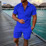 Leander™ Two-Piece Summer Set | Breathable Shirt & Drawstring Shorts