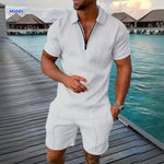 Leander™ Two-Piece Summer Set | Breathable Shirt & Drawstring Shorts