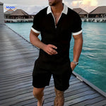 Leander™ Two-Piece Summer Set | Breathable Shirt & Drawstring Shorts