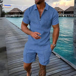 Leander™ Two-Piece Summer Set | Breathable Shirt & Drawstring Shorts