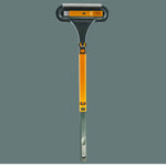 Oranje MultiBrush stofborstel met lange steel en rubberen strip voor alle oppervlakken