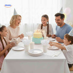 PartyLux™ Tableware Set | 141-Piece Party Kit with Plates, Cups, Cutlery & Tablecloth