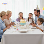 PartyLux™ Tableware Set | 141-Piece Party Kit with Plates, Cups, Cutlery & Tablecloth