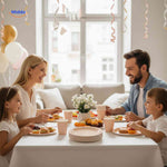 PartyLux™ Tableware Set | 141-Piece Party Kit with Plates, Cups, Cutlery & Tablecloth