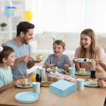 PartyLux™ Tableware Set | 141-Piece Party Kit with Plates, Cups, Cutlery & Tablecloth