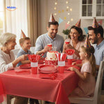 PartyLux™ Tableware Set | 141-Piece Party Kit with Plates, Cups, Cutlery & Tablecloth