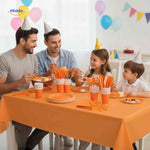 PartyLux™ Tableware Set | 141-Piece Party Kit with Plates, Cups, Cutlery & Tablecloth