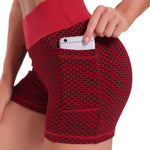FlexFit™ High-Waisted Jacquard Yoga Shorts | Breathable Lift & Comfort