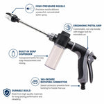 Solarix™ High Pressure Water Gun | Garden Hose Power & Foam Wash
