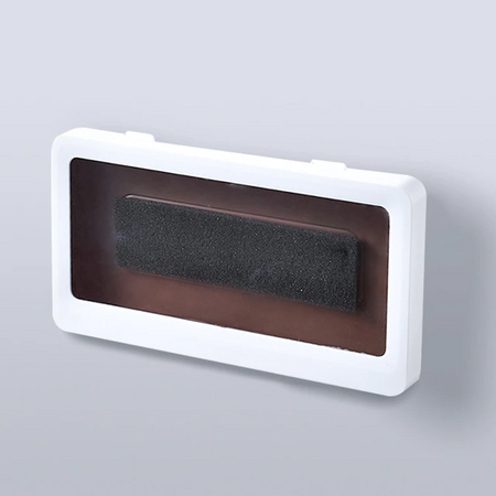 Witte telefoonhouder voor aan de muur in de douche
