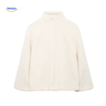 CozyLuxe™ Teddy Wool Coat | High Collar & Soft Faux Lambswool