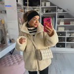CozyLuxe™ Teddy Wool Coat | High Collar & Soft Faux Lambswool