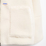CozyLuxe™ Teddy Wool Coat | High Collar & Soft Faux Lambswool