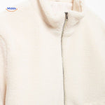 CozyLuxe™ Teddy Wool Coat | High Collar & Soft Faux Lambswool