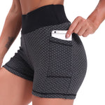 FlexFit™ High-Waisted Jacquard Yoga Shorts | Breathable Lift & Comfort